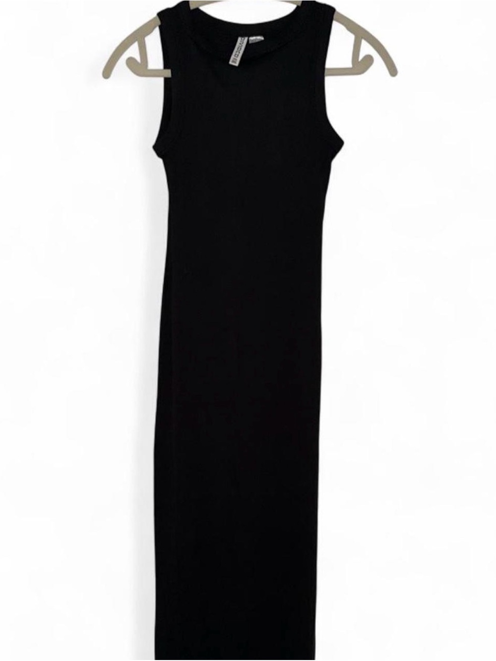 H&M Black Sleeveless Ribbed Maxi Dress